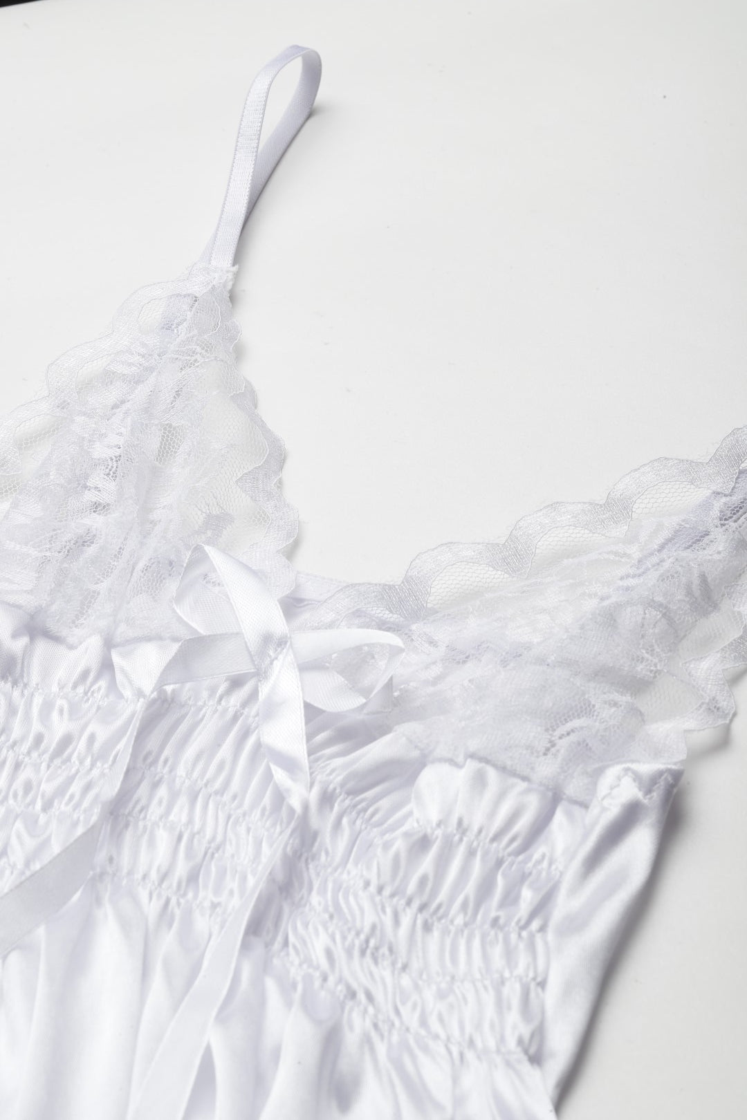 White babydoll with satin
