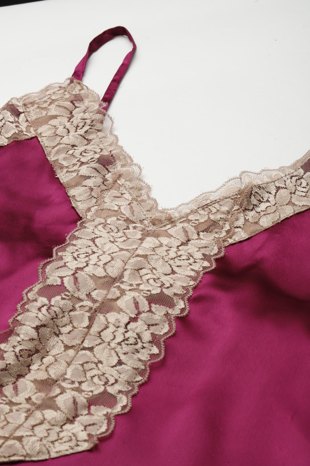 Wine Nightwear/nighty with satin