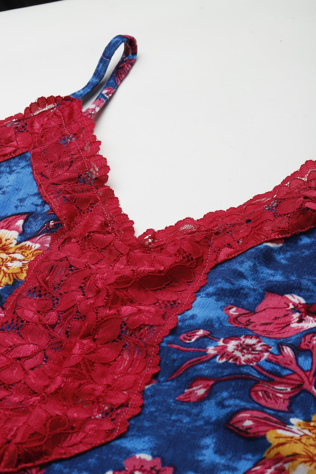 Blue Floral Finish Nightwear/Nighty.