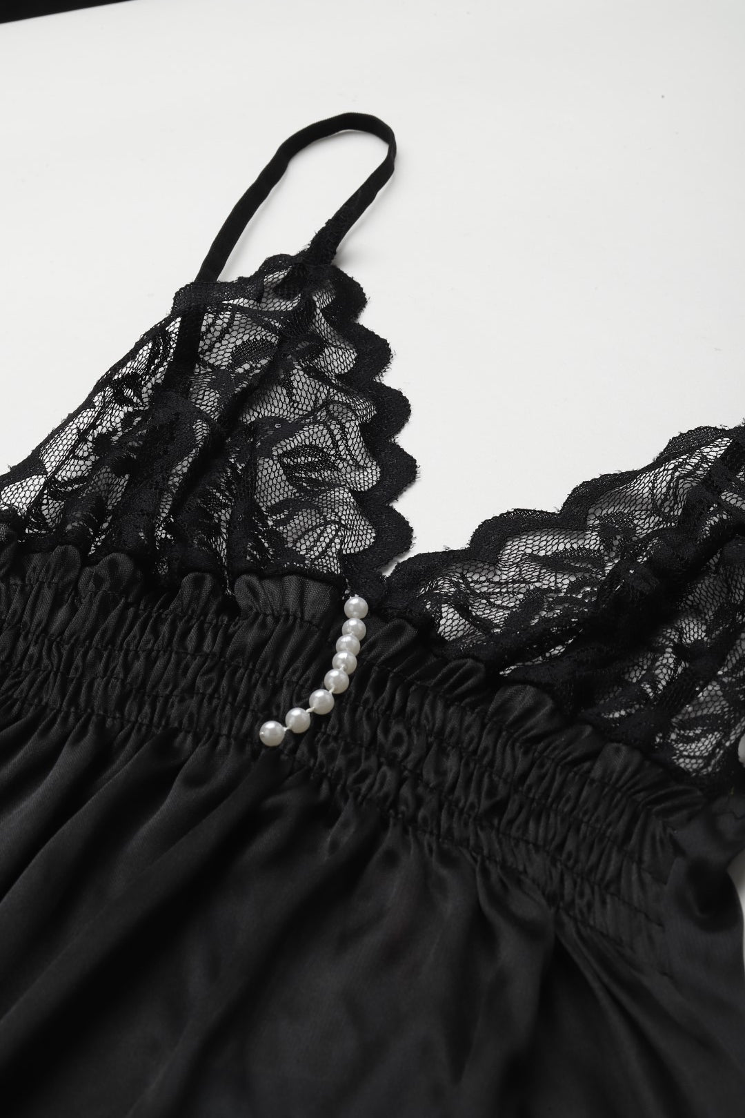 Black babydoll with satin