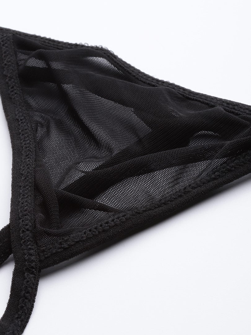 Black babydoll with satin
