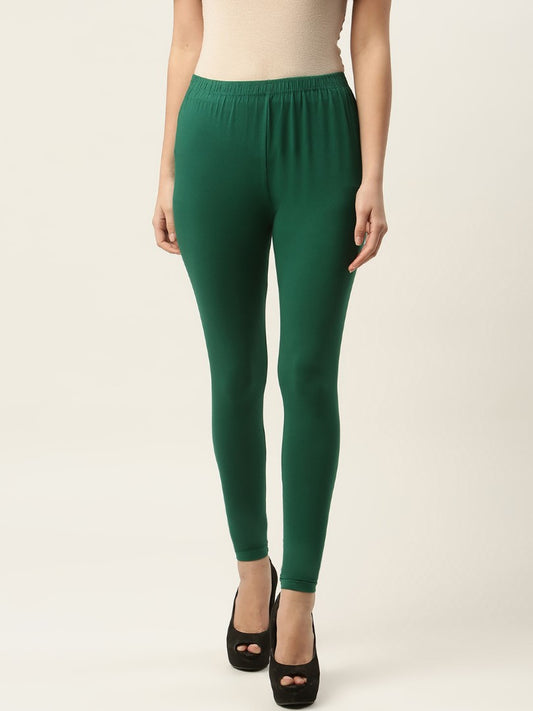 Women Green Ankle-Length Leggings