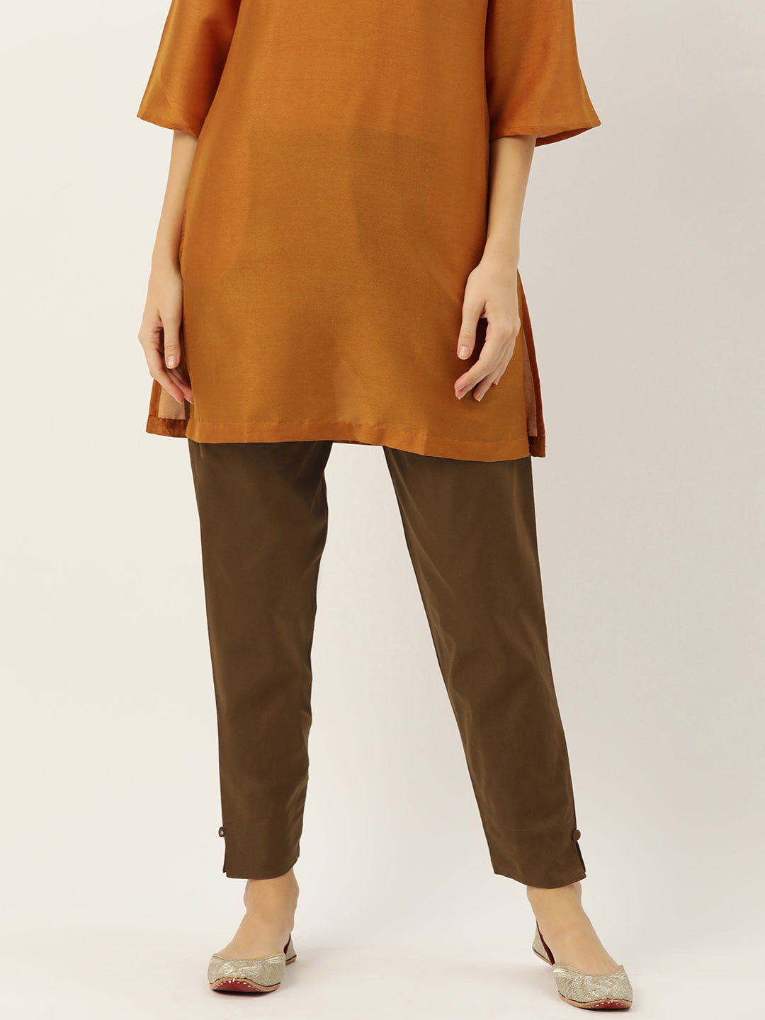 Women Pure Cotton Kurti Pant - Brown