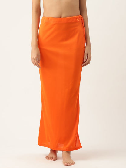 Women Orange Solid Saree Shapewear