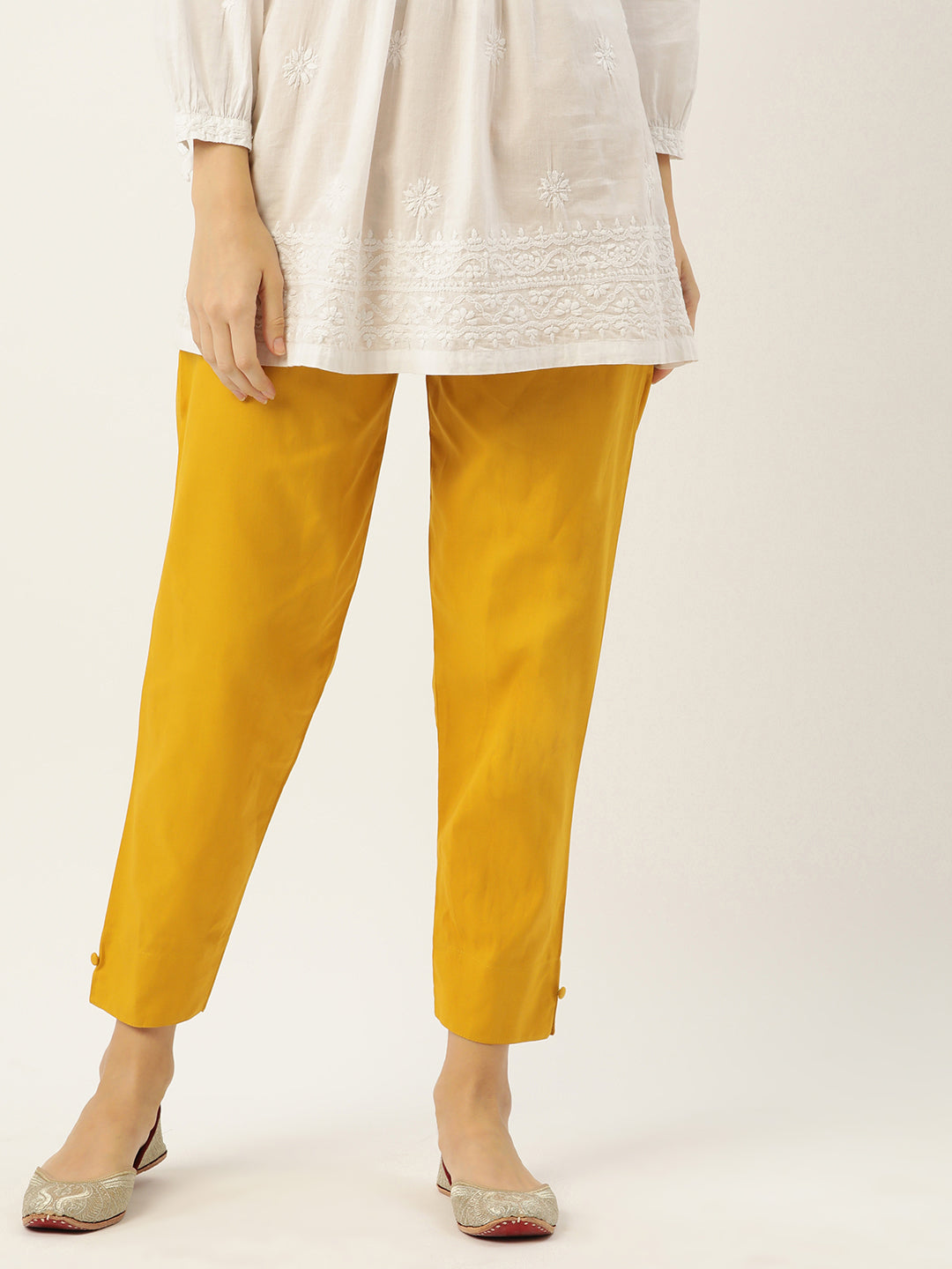 Women Pure Cotton Kurti Pant - Mustard