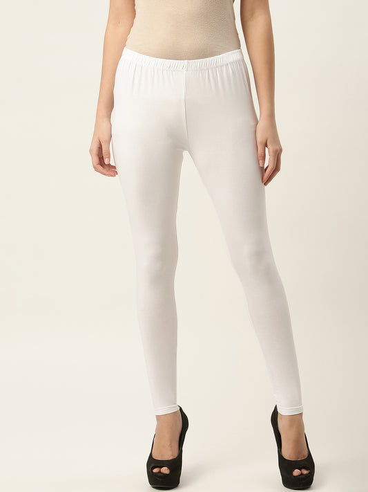 Women White Ankle-Length Leggings