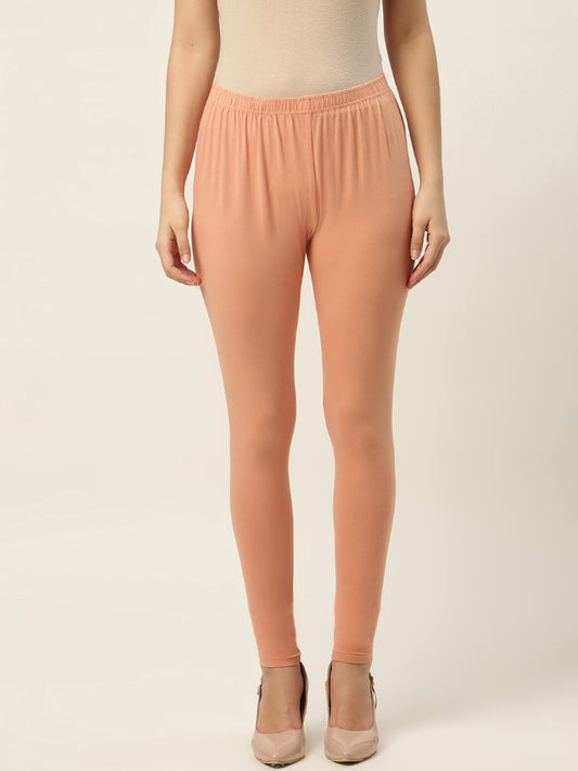 Women Apricot Ankle-Length Leggings