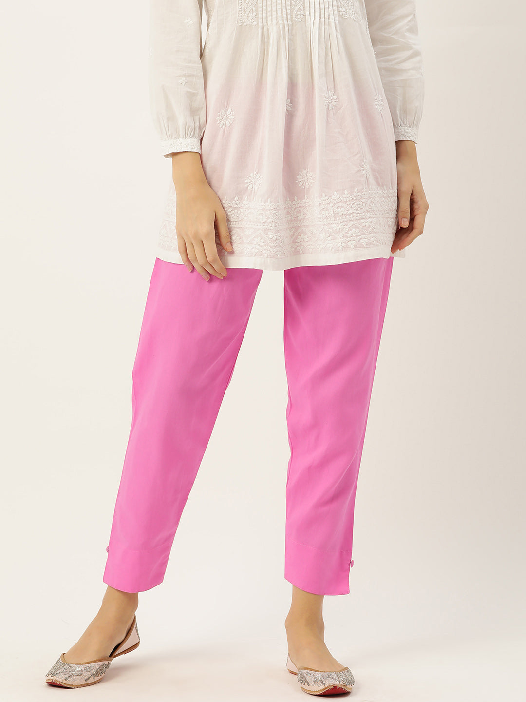 Women Pure Cotton Kurti Pant - Baby Pink