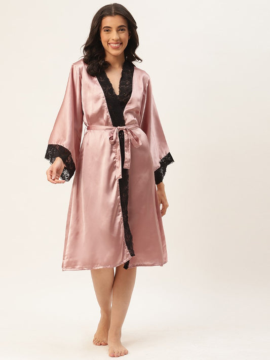 Rust Robe with Satin Fabric