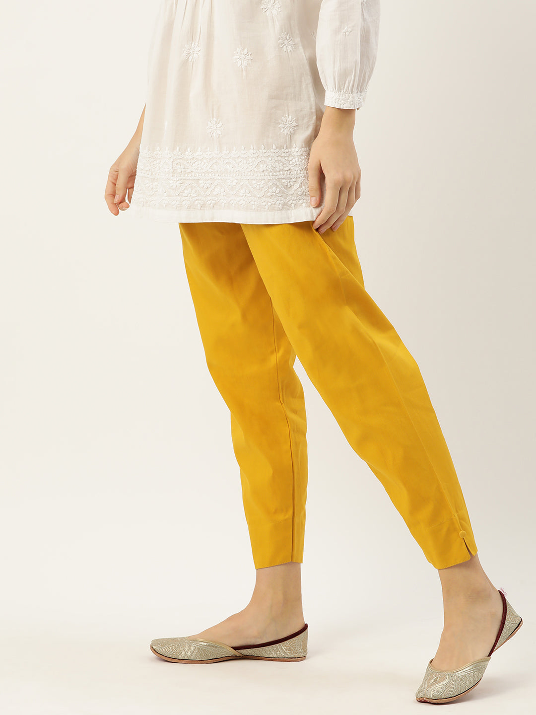 Women Pure Cotton Kurti Pant - Mustard