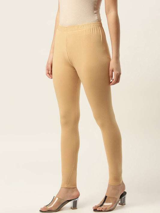 Women Beige Ankle-Length Leggings