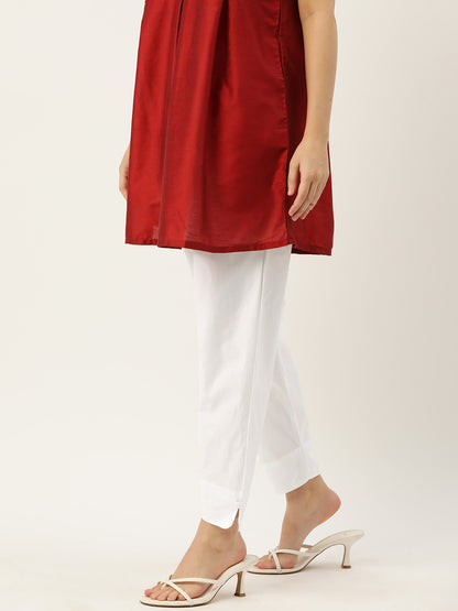 Women Pure Cotton Kurti Pant - White