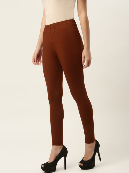 Women Rust Ankle-Length Leggings