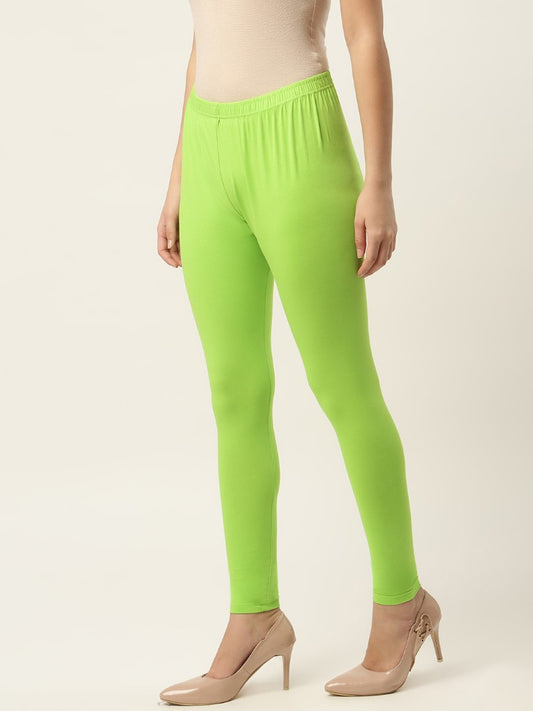 Women Light Green Ankle-Length Leggings