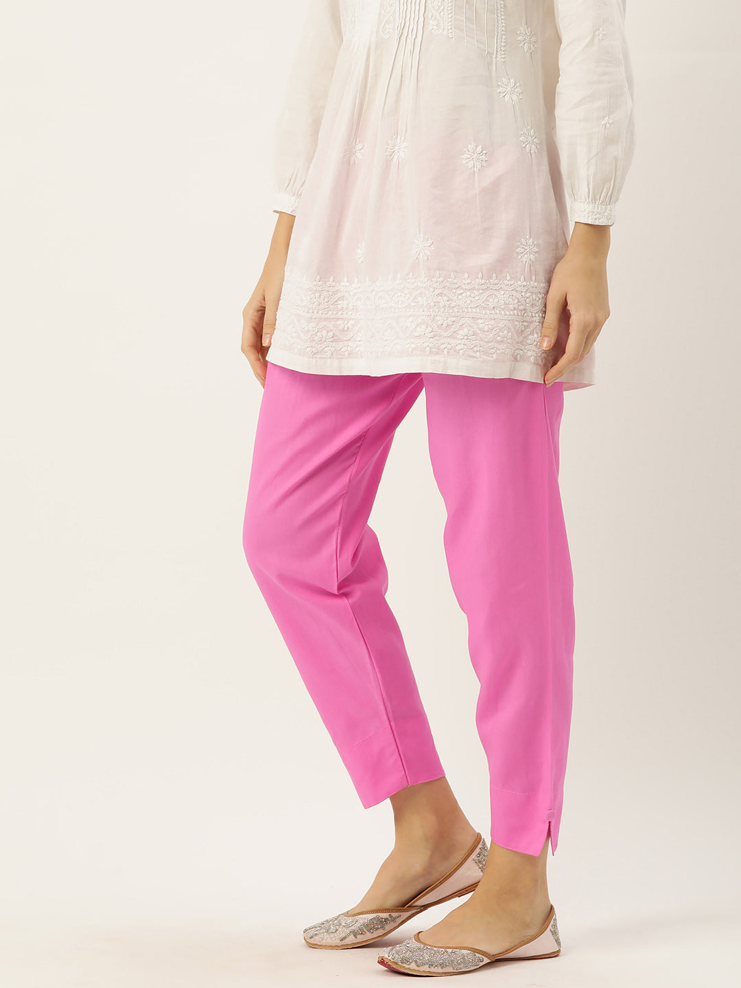 Women Pure Cotton Kurti Pant - Baby Pink