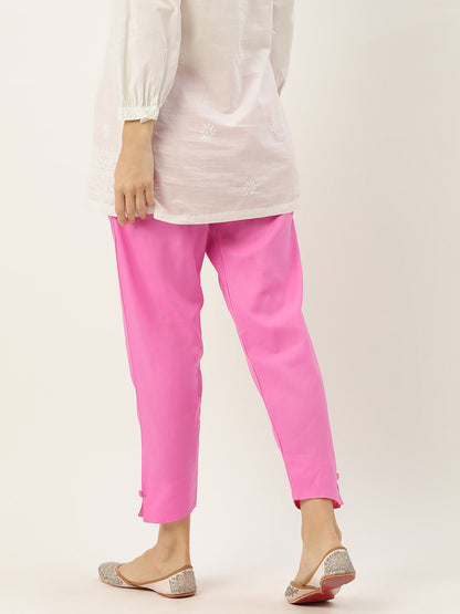 Women Pure Cotton Kurti Pant - Baby Pink