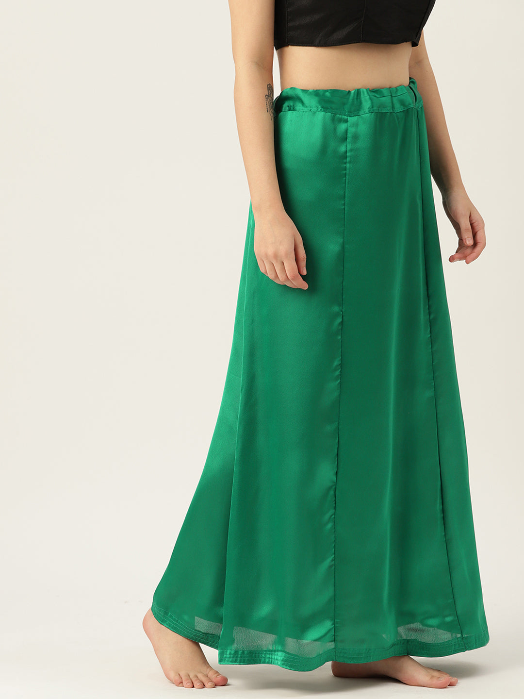 Women Saree Petticoat / Flared Shaper - Peacock Green