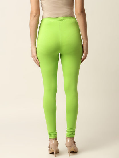 Women Light Green Churidar-Length Leggings