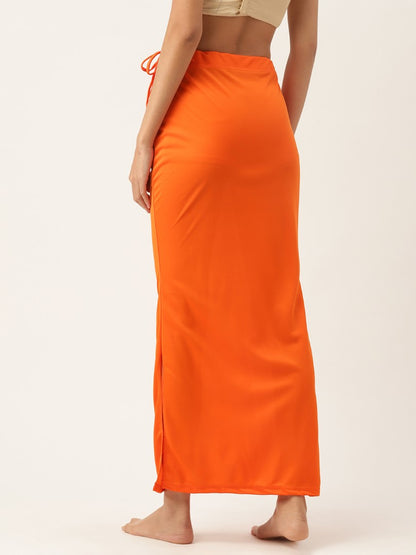 Women Orange Solid Saree Shapewear