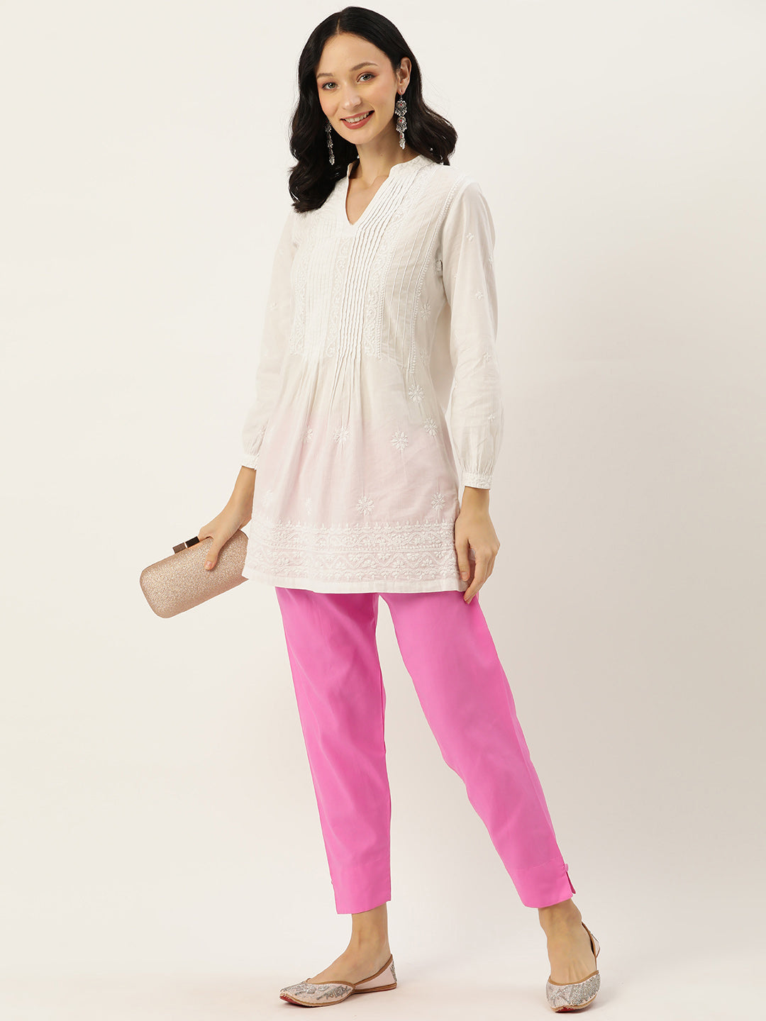 Women Pure Cotton Kurti Pant - Baby Pink