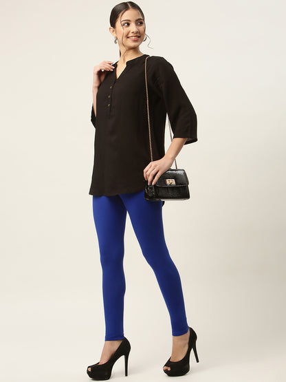 Women Royal Blue Ankle-Length Leggings