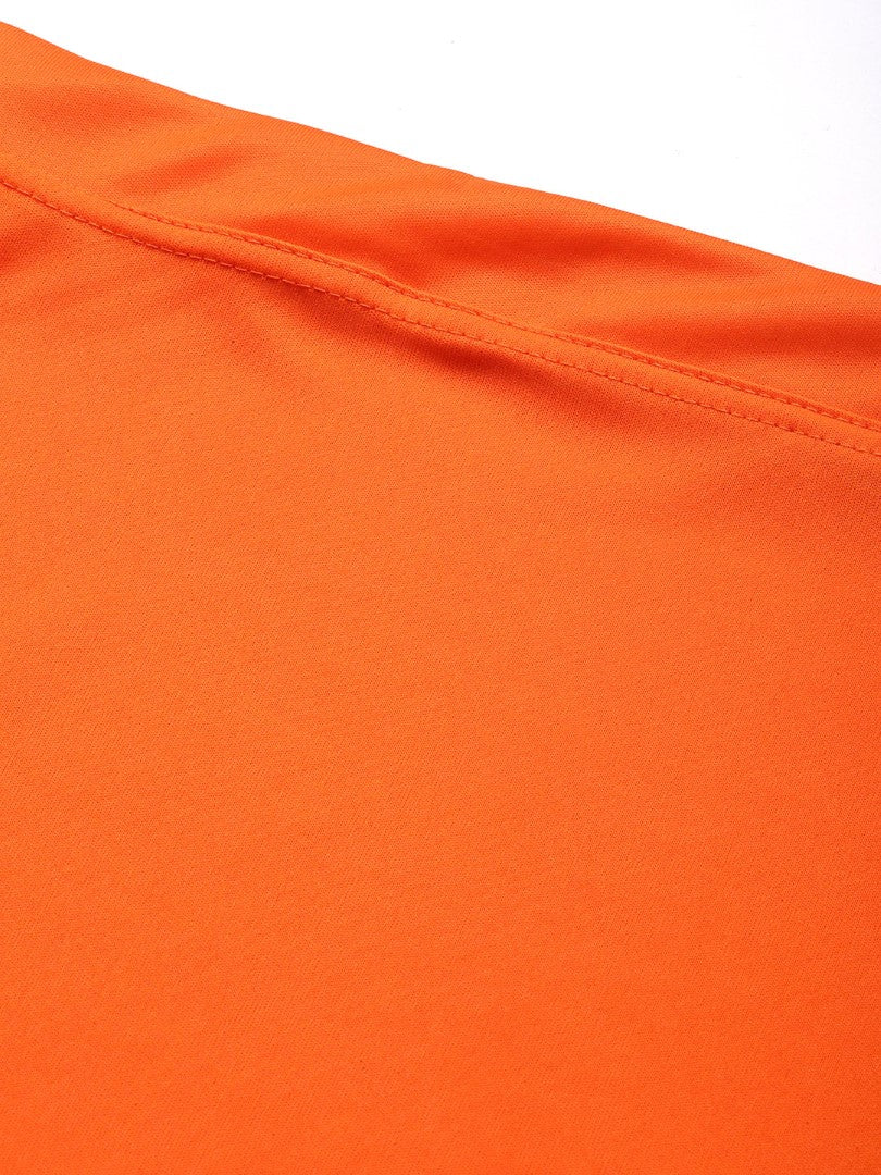 Women Orange Solid Saree Shapewear