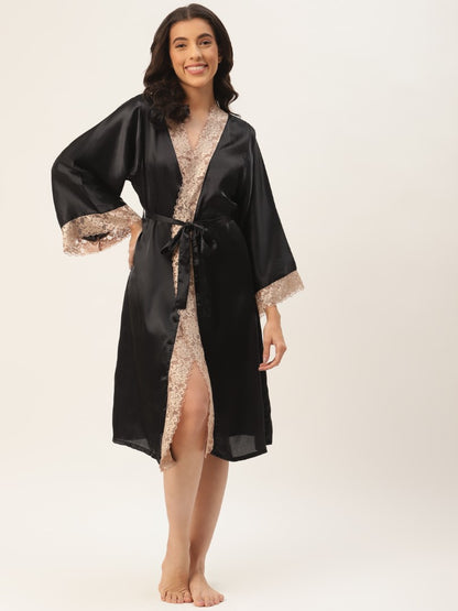 Black Robe with Satin