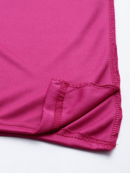 Women Magenta Solid Saree Shapewear