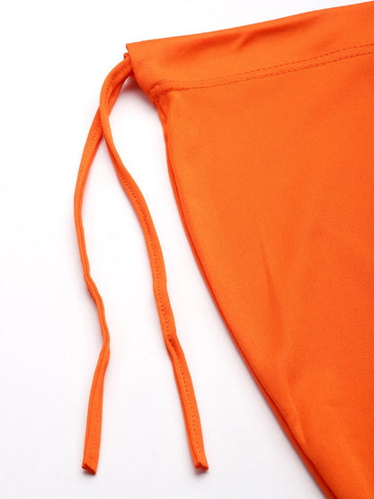 Women Orange Solid Saree Shapewear