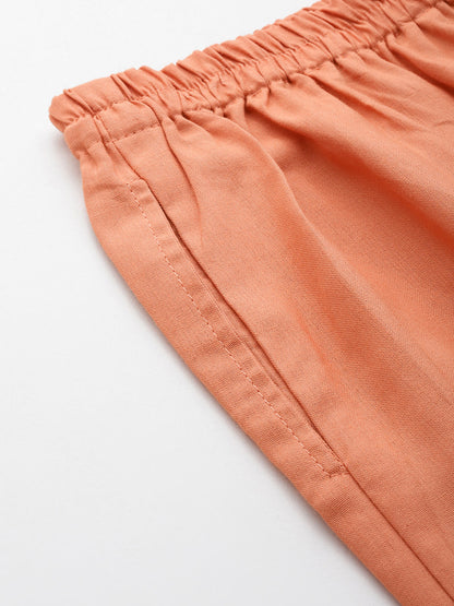 Women Pure Cotton Kurti Pant - Peach Rust