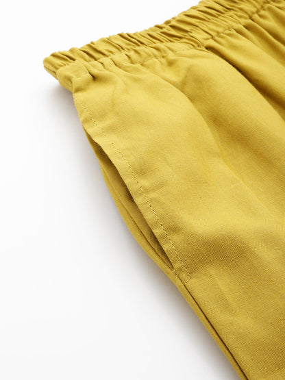 Women Pure Cotton Kurti Pant - Maize