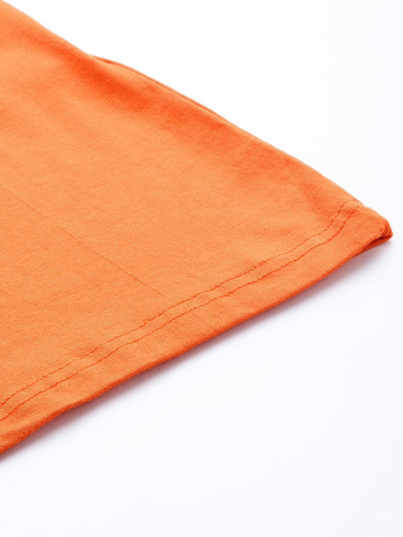 Women Orange Solid Knitted Saree Shapewear